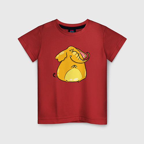 Детская футболка Желтый слон / Красный – фото 1