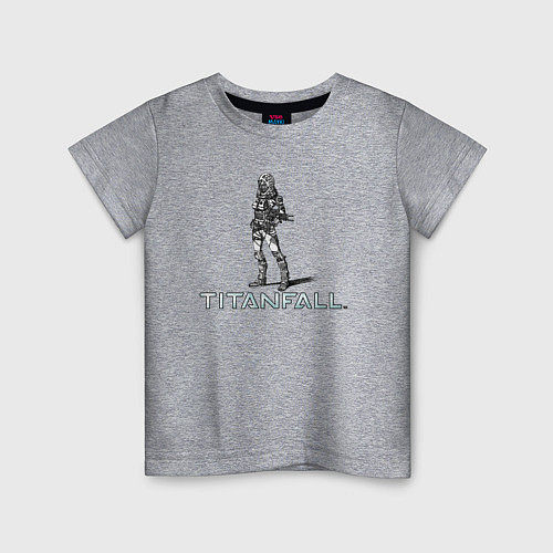 Детская футболка TITANFALL PENCIL ART титанфолл / Меланж – фото 1