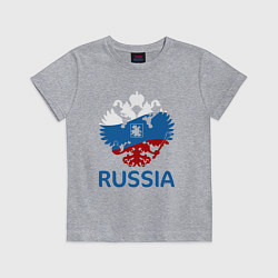 Футболка хлопковая детская Russia, цвет: меланж