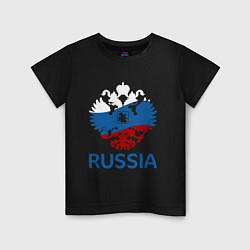 Футболка хлопковая детская Russia, цвет: черный