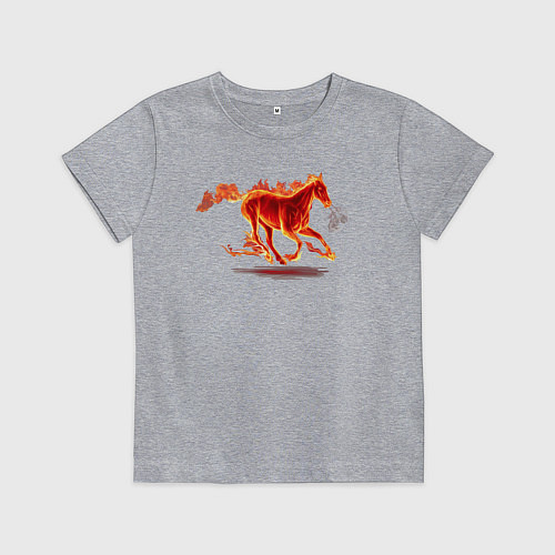 Детская футболка Fire horse огненная лошадь / Меланж – фото 1