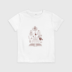Футболка хлопковая детская НАЦИОНАЛЬНЫЕ ПРЕДМЕТЫ КИТАЯ, цвет: белый