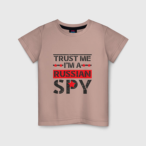 Детская футболка Русский шпион / Пыльно-розовый – фото 1