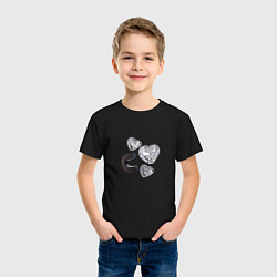 Футболка хлопковая детская Crystal Hearts, цвет: черный — фото 2