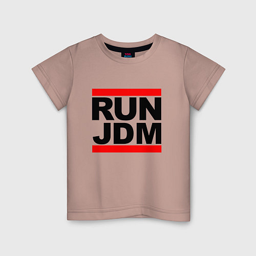 Детская футболка Run JDM Japan / Пыльно-розовый – фото 1