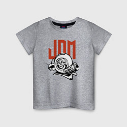 Футболка хлопковая детская JDM Japan Snail Turbo, цвет: меланж