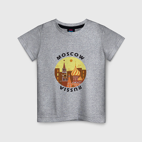 Детская футболка Russia - Moscow / Меланж – фото 1