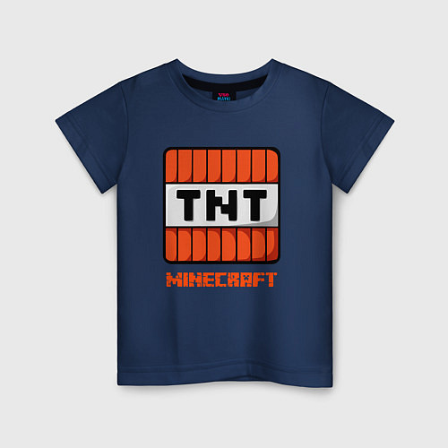 Детская футболка МАЙНКРАФТ - ДИНАМИТ / Тёмно-синий – фото 1