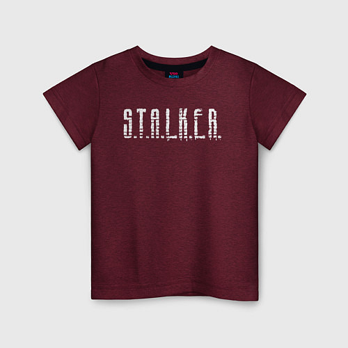 Детская футболка S T A L K E R - Logo / Меланж-бордовый – фото 1