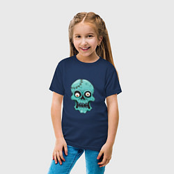Футболка хлопковая детская Zombie Skull, цвет: тёмно-синий — фото 2