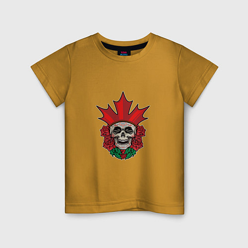 Детская футболка Canada Skull / Горчичный – фото 1