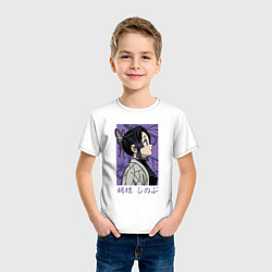 Футболка хлопковая детская Хашира Шинобу, цвет: белый — фото 2