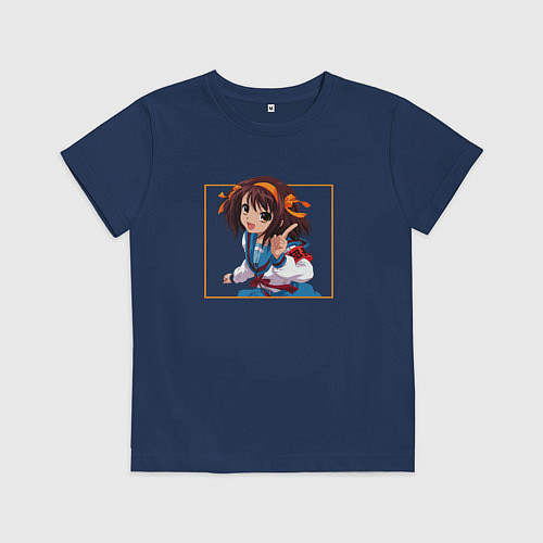 Детская футболка Харухи art / Тёмно-синий – фото 1