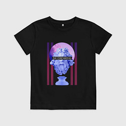 Футболка хлопковая детская Daydreaming Vaporwave Statue, цвет: черный