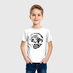 Футболка хлопковая детская Zombie face, цвет: белый — фото 2