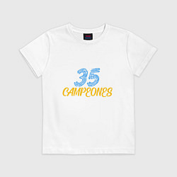 Футболка хлопковая детская 35 Champions, цвет: белый