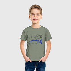 Футболка хлопковая детская Super tuna jin, цвет: авокадо — фото 2