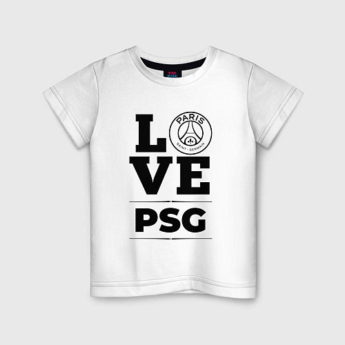 Детская футболка PSG Love Классика / Белый – фото 1