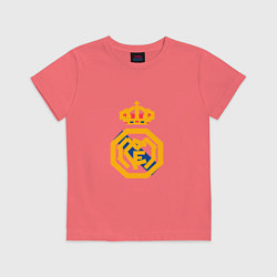Футболка хлопковая детская Football - Real Madrid, цвет: коралловый