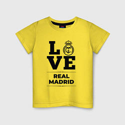 Футболка хлопковая детская Real Madrid Love Классика, цвет: желтый