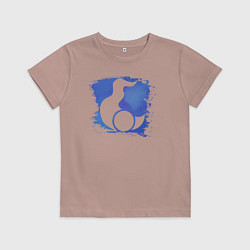 Футболка хлопковая детская Знак Тзинча пятно, цвет: пыльно-розовый