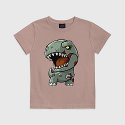 Футболка хлопковая детская Dinosaur Halloween, цвет: пыльно-розовый