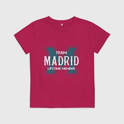 Футболка хлопковая детская Team Madrid, цвет: маджента