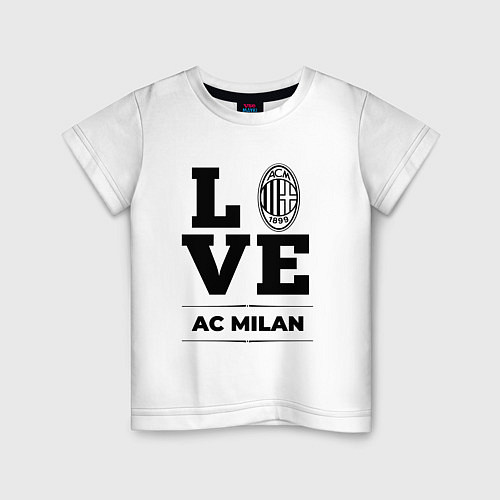 Детская футболка AC Milan Love Классика / Белый – фото 1