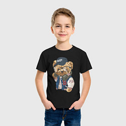 Футболка хлопковая детская Прикольный мишутка Enjoy, цвет: черный — фото 2