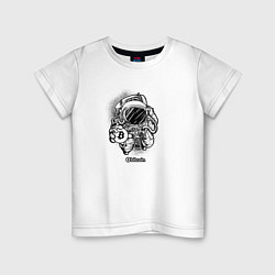 Детская футболка Космонавт с биткоином