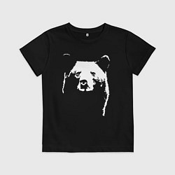 Футболка хлопковая детская Медвежий лик, цвет: черный