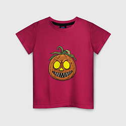 Футболка хлопковая детская Сумасшедший Хэллоуин, цвет: маджента