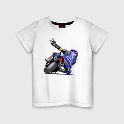 Футболка хлопковая детская Yamaha racing team Racer, цвет: белый