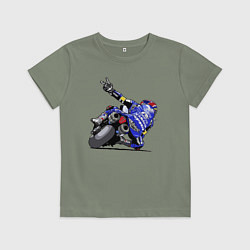 Футболка хлопковая детская Yamaha racing team Racer, цвет: авокадо