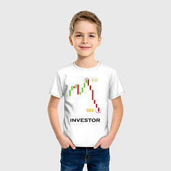 Футболка хлопковая детская Investor, цвет: белый — фото 2