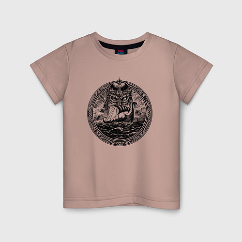 Детская футболка Славянский Варяг / Пыльно-розовый – фото 1