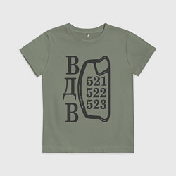 Футболка хлопковая детская ВДВ, вытяжное кольцо парашюта, цвет: авокадо