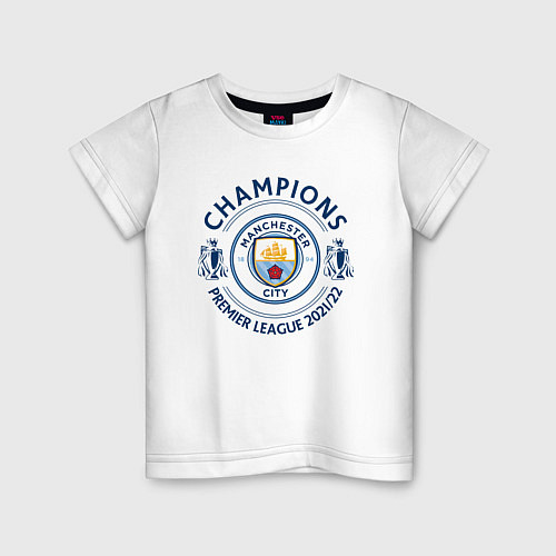 Детская футболка Manchester City Champions 20212022 / Белый – фото 1