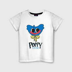 Футболка хлопковая детская PoppyPlaytime Huggy Wuggy, цвет: белый