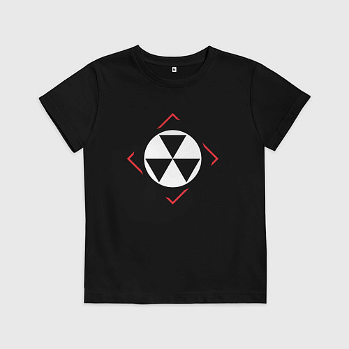 Детская футболка Символ Fallout в красном ромбе / Черный – фото 1