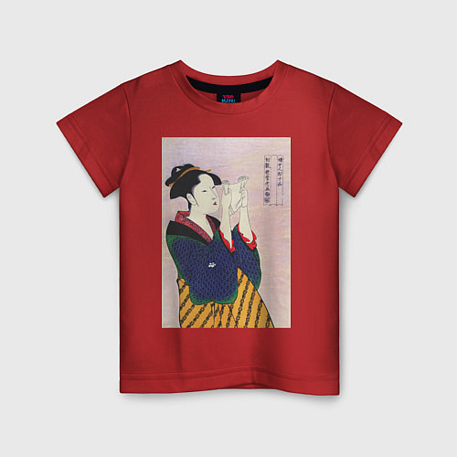 Детская футболка Fumiyomu Onna Портрет девушки / Красный – фото 1