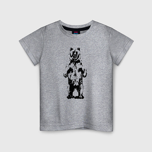 Детская футболка Чёрный медведик / Меланж – фото 1
