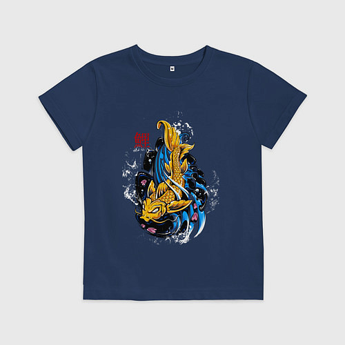 Детская футболка Golden carp / Тёмно-синий – фото 1