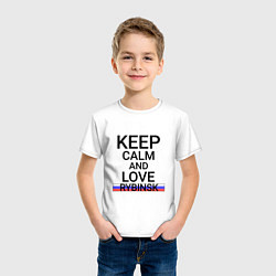 Футболка хлопковая детская Keep calm Rybinsk Рыбинск, цвет: белый — фото 2