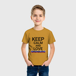 Футболка хлопковая детская Keep calm Orenburg Оренбург, цвет: горчичный — фото 2