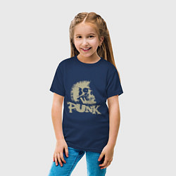 Футболка хлопковая детская Punk Skull, цвет: тёмно-синий — фото 2