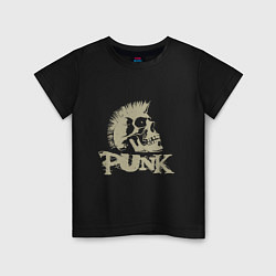 Футболка хлопковая детская Punk Skull, цвет: черный