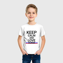 Футболка хлопковая детская Keep calm Kursk Курск, цвет: белый — фото 2