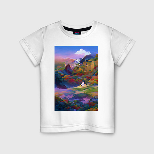 Детская футболка Абстрактный пейзаж / Белый – фото 1