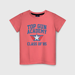 Футболка хлопковая детская TOP GUN Academy Class of 85, цвет: коралловый